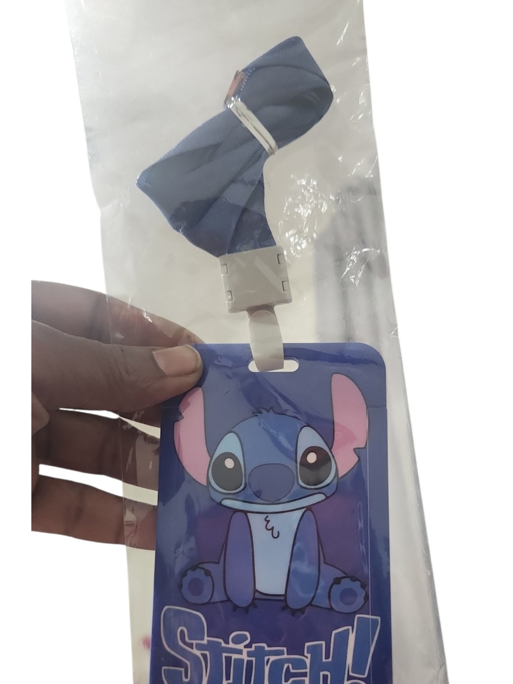 Stitch Lanyard ID Badge Holder in Blue